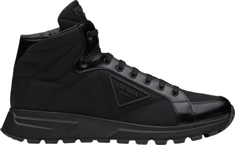 prada prax 01 sneakers black|high top black prada sneakers.